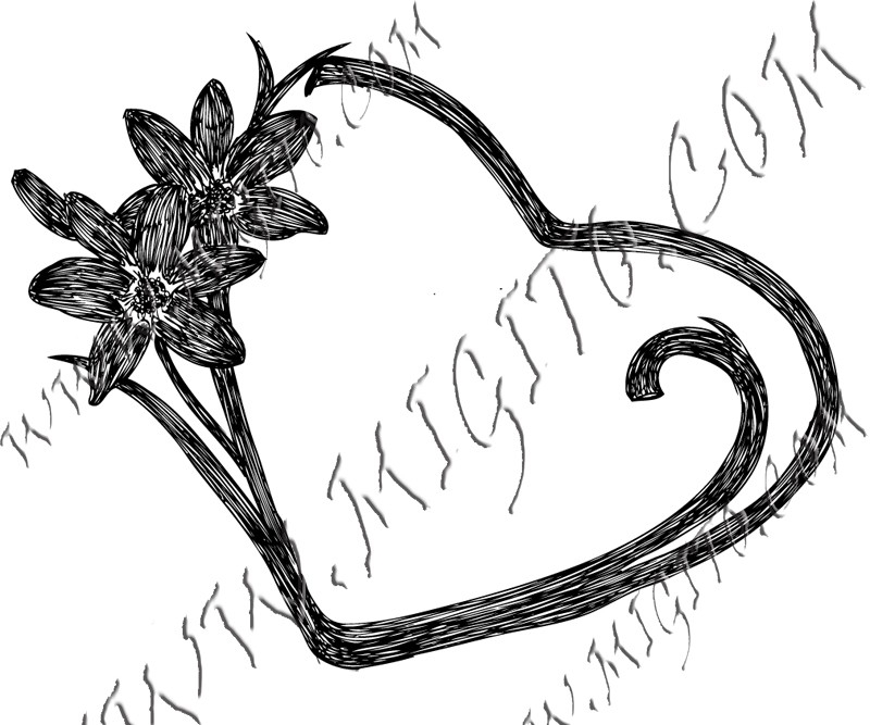 Heart 9 scrapbooking stamp