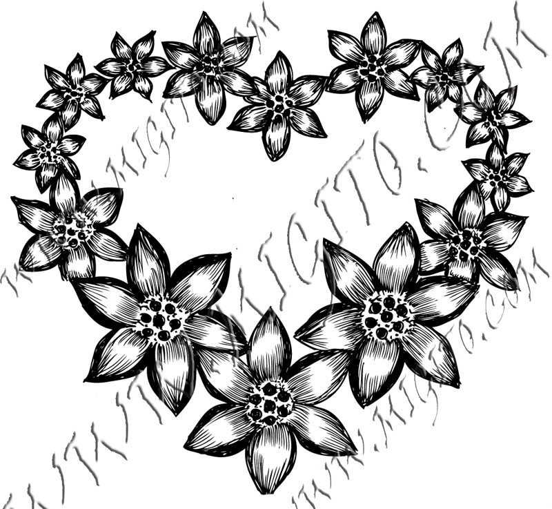 Heart 11 scrapbooking stamp