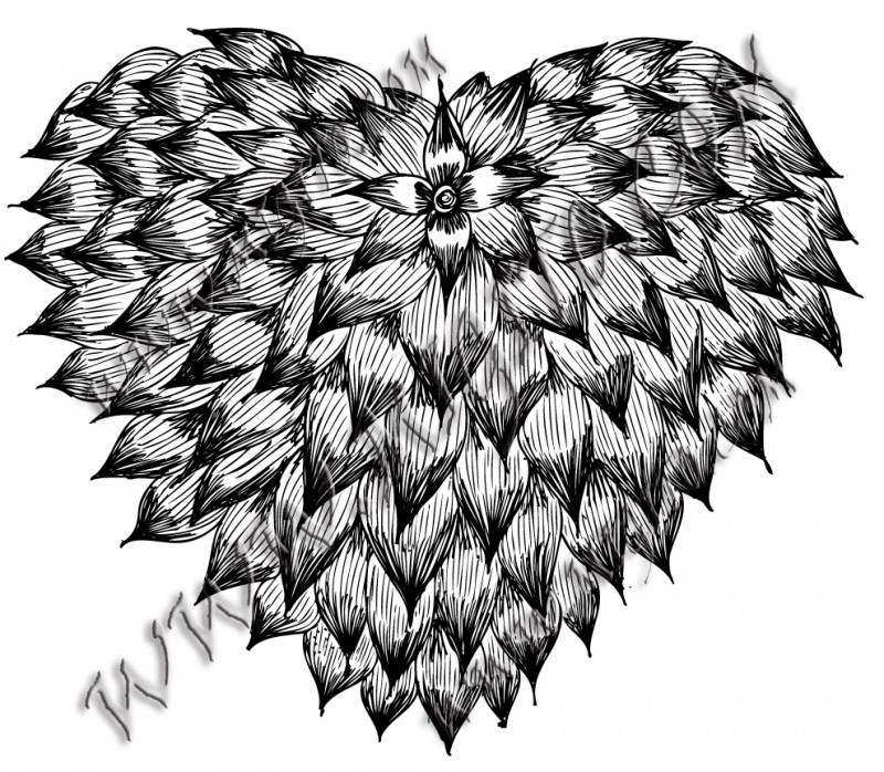 Heart 17 scrapbooking stamp